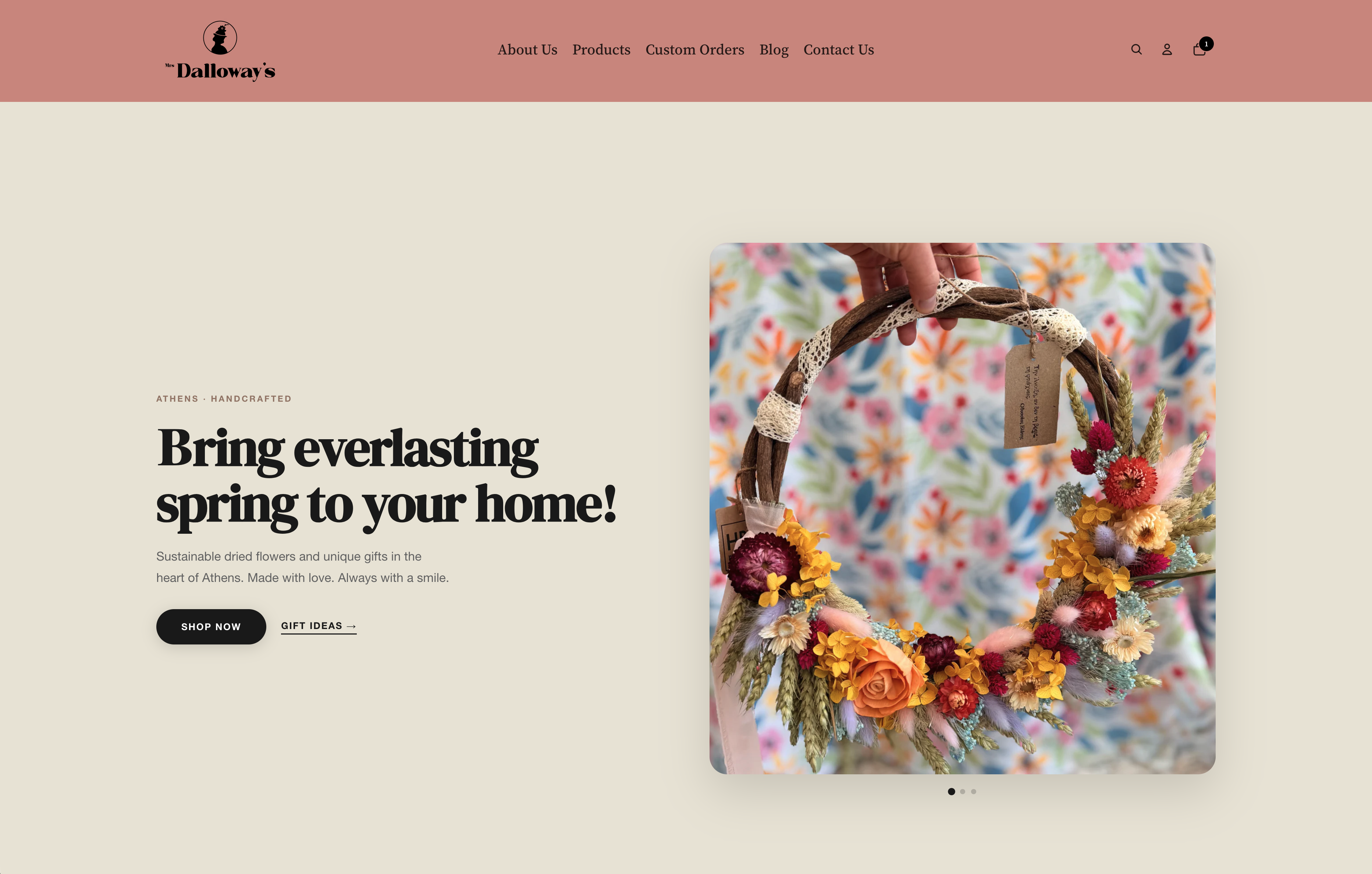 Mrs Dalloway's website design
